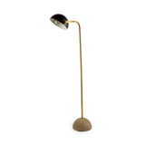 Denmark (55.1"H) Black/Gold Concrete Base Metal Shade Floor Lamp from Mercana - Luna Furniture