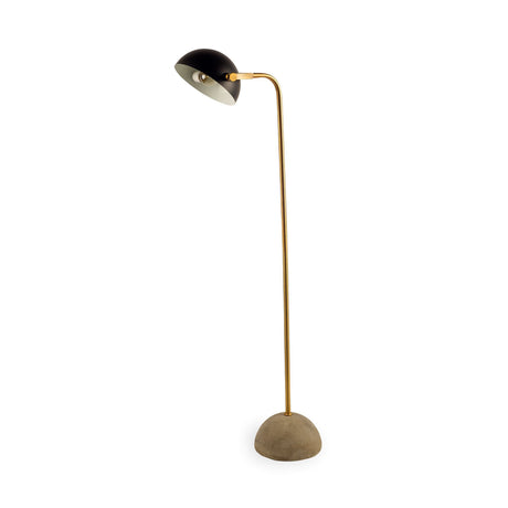 Denmark (55.1"H) Black/Gold Concrete Base Metal Shade Floor Lamp from Mercana - Luna Furniture