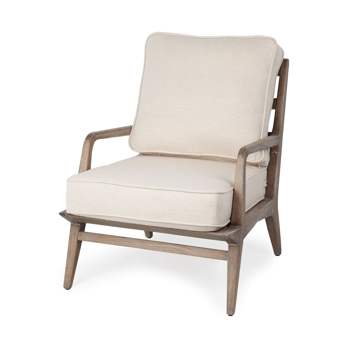 Harman II Off-White Fabric Seat w/ Wood Frame Accent Chair from Mercana - Luna Furniture