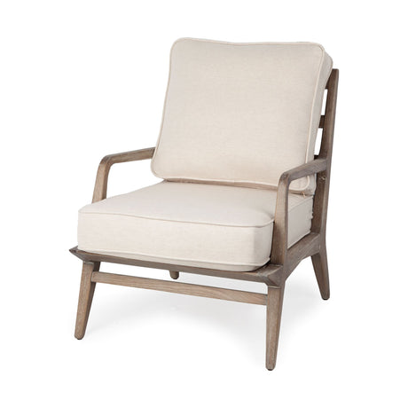 Harman II Off-White Fabric Seat w/ Wood Frame Accent Chair from Mercana - Luna Furniture
