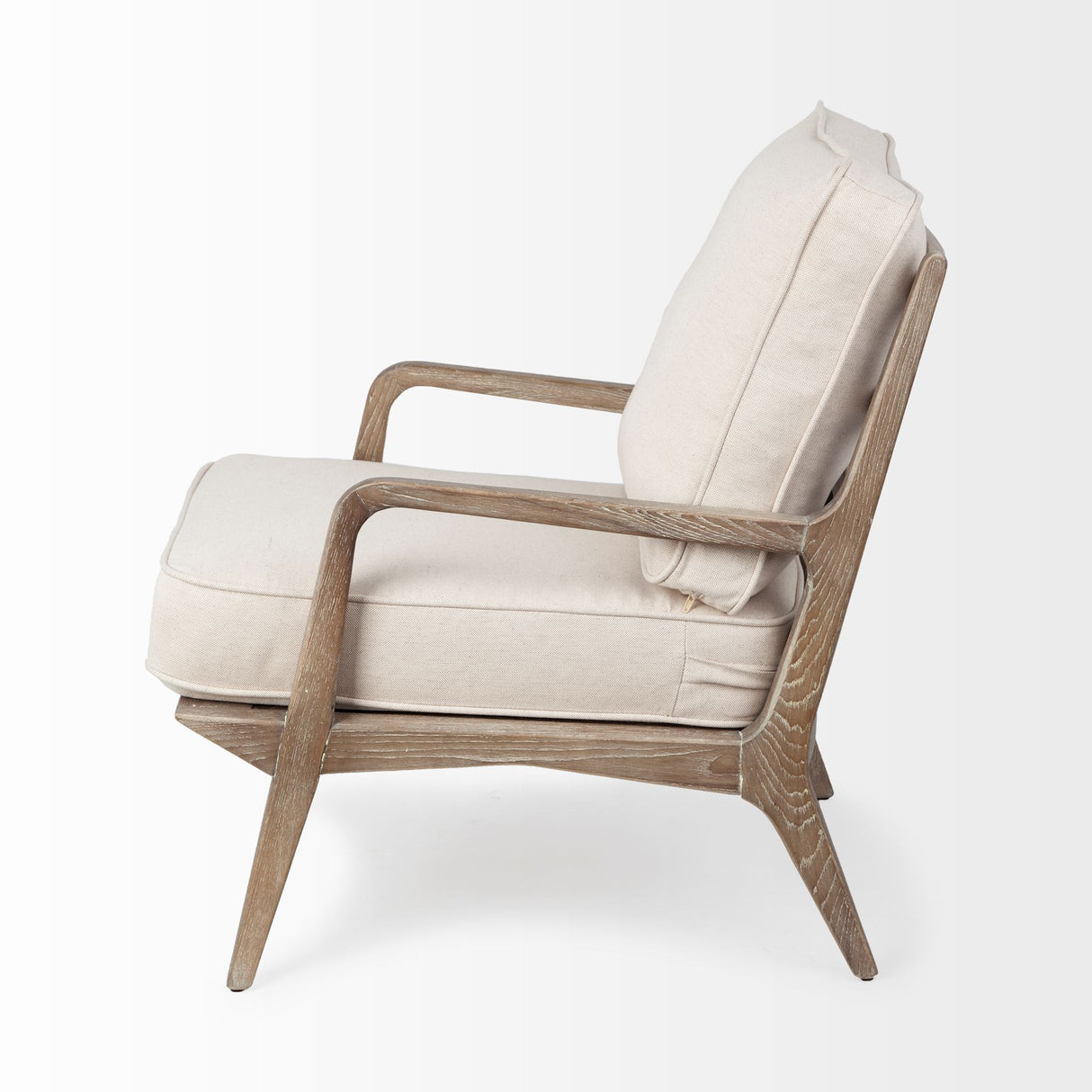 Harman II Off-White Fabric Seat w/ Wood Frame Accent Chair from Mercana - Luna Furniture