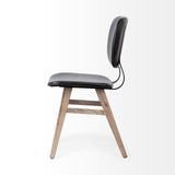 Haden I Black Faux-Leather Wrap Brown Solid Wood and Iron Base Dining Chair, Set of 2 from Mercana - Luna Furniture