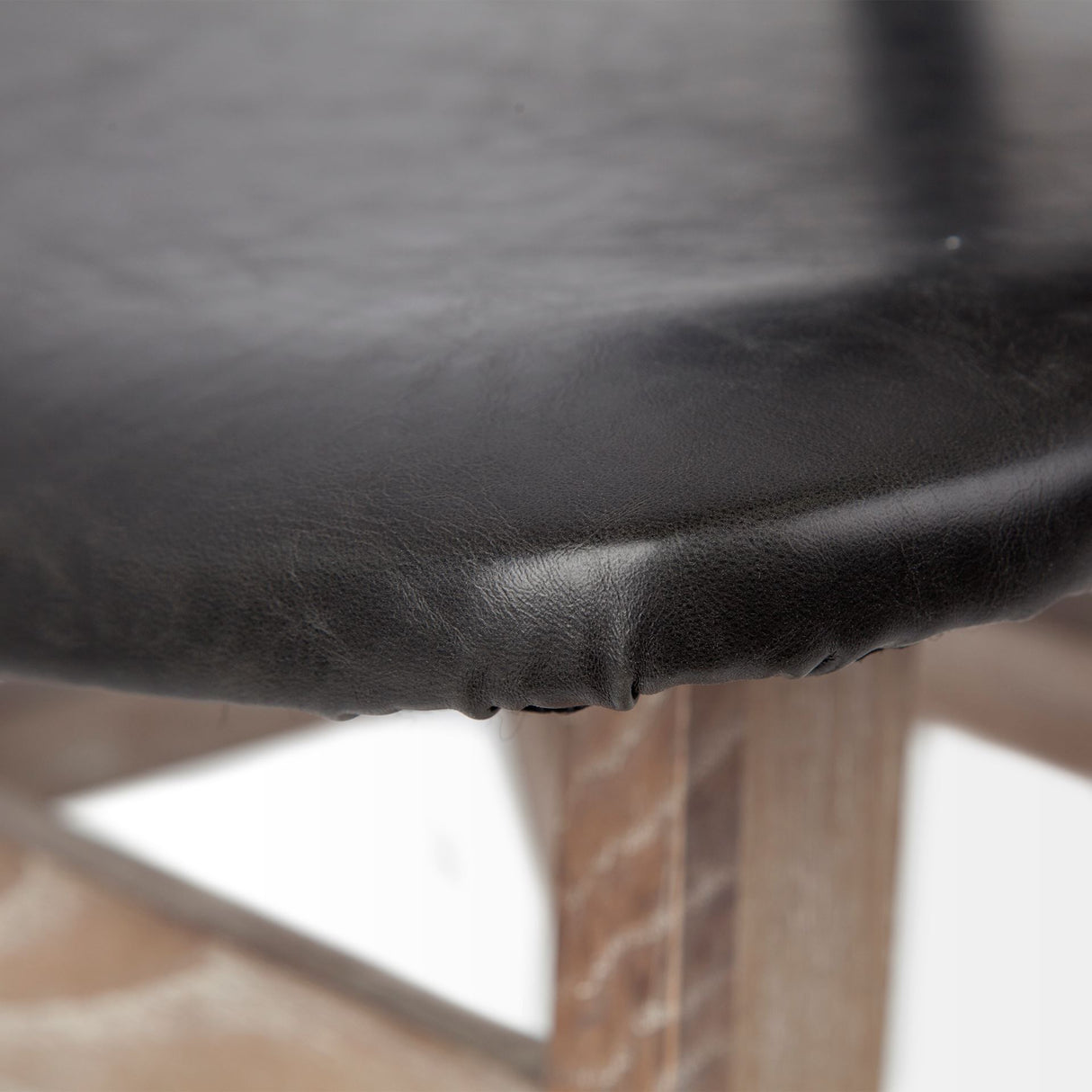 Haden I Black Faux-Leather Wrap Brown Solid Wood and Iron Base Dining Chair, Set of 2 from Mercana - Luna Furniture