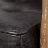 Phineas Black Leather W/ Brown Wooden Frame Accent Chair from Mercana - Luna Furniture