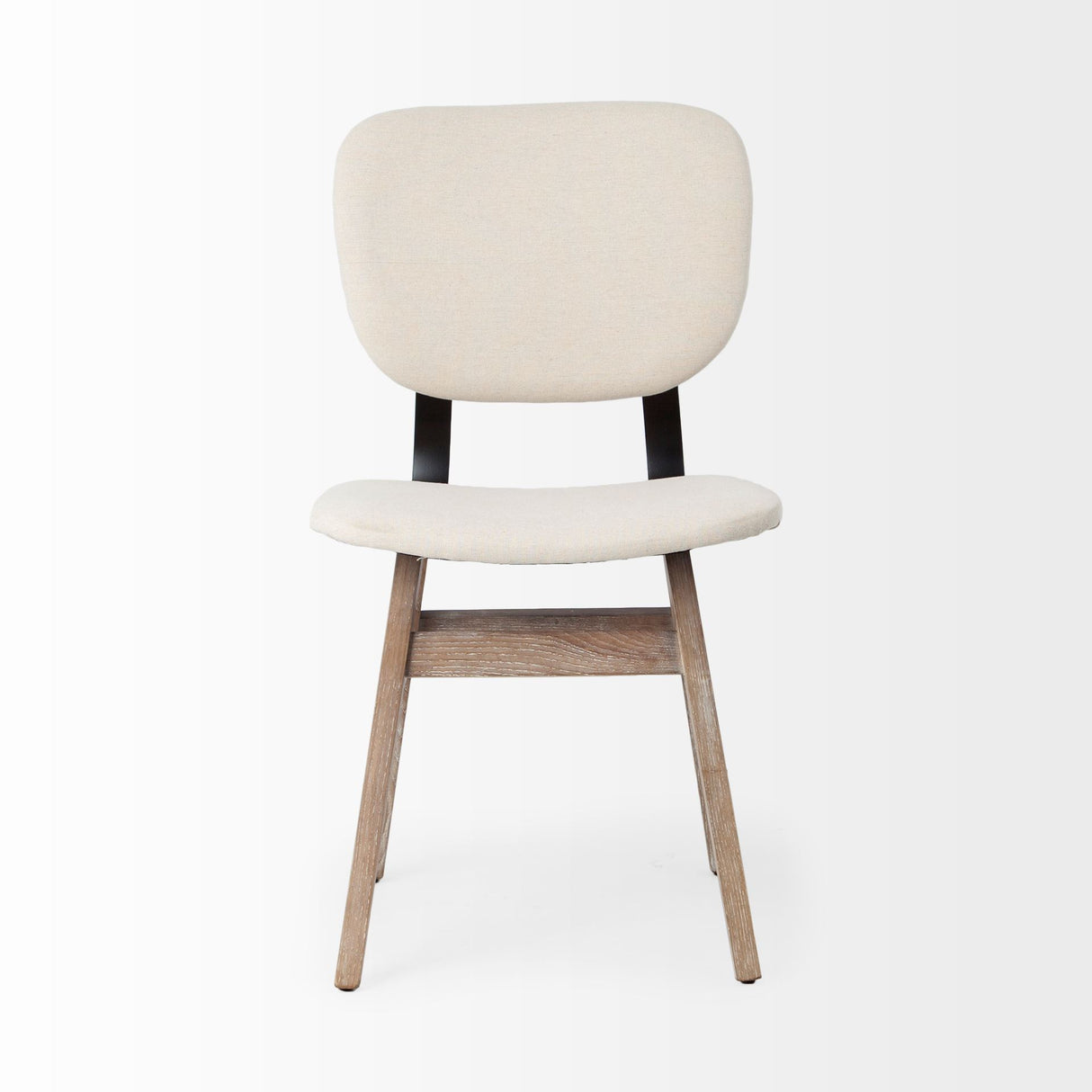 Haden I Cream Fabric Wrap Brown Solid Wood Base Dining Chair, Set of 2 from Mercana - Luna Furniture