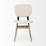 Haden I Cream Fabric Wrap Brown Solid Wood Base Dining Chair, Set of 2 from Mercana - Luna Furniture