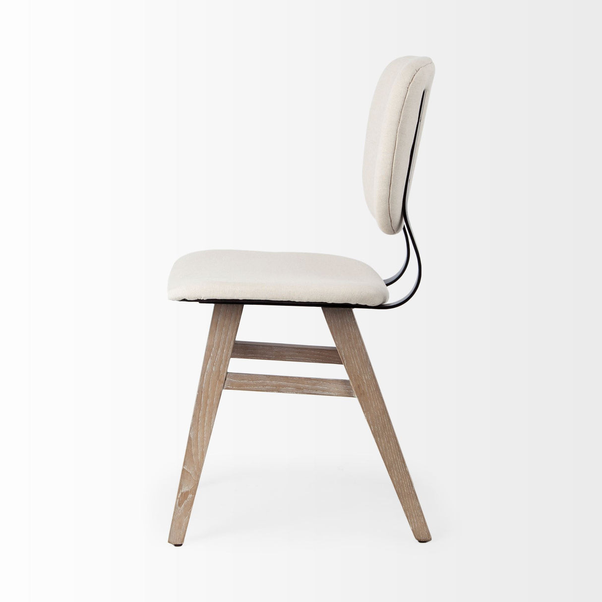 Haden I Cream Fabric Wrap Brown Solid Wood Base Dining Chair, Set of 2 from Mercana - Luna Furniture