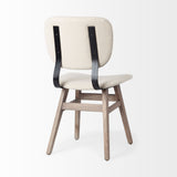 Haden I Cream Fabric Wrap Brown Solid Wood Base Dining Chair, Set of 2 from Mercana - Luna Furniture