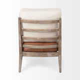 Harman II Cream Fabric and Brown Leather Seat Accent Chair from Mercana - Luna Furniture