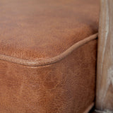 Harman II Cream Fabric and Brown Leather Seat Accent Chair from Mercana - Luna Furniture