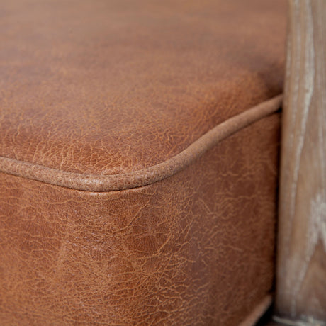 Harman II Cream Fabric and Brown Leather Seat Accent Chair from Mercana - Luna Furniture