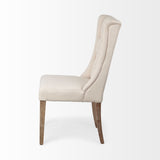 Mackenzie I Cream Plush Linen Covering Ash Solid Wood Base Dining Chair from Mercana - Luna Furniture