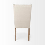 Mackenzie I Cream Plush Linen Covering Ash Solid Wood Base Dining Chair from Mercana - Luna Furniture