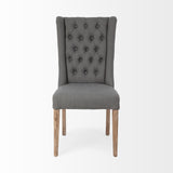 Mackenzie II Gray Plush Linen Covering Ash Solid Wood Base Dining Chair from Mercana - Luna Furniture