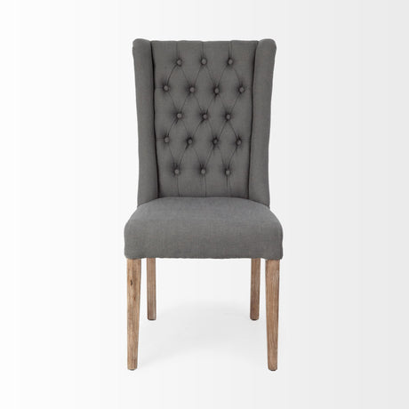 Mackenzie II Gray Plush Linen Covering Ash Solid Wood Base Dining Chair from Mercana - Luna Furniture