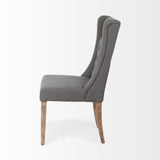 Mackenzie II Gray Plush Linen Covering Ash Solid Wood Base Dining Chair from Mercana - Luna Furniture