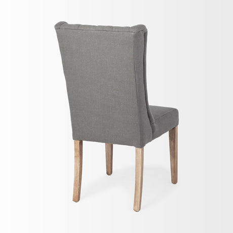 Mackenzie II Gray Plush Linen Covering Ash Solid Wood Base Dining Chair from Mercana - Luna Furniture
