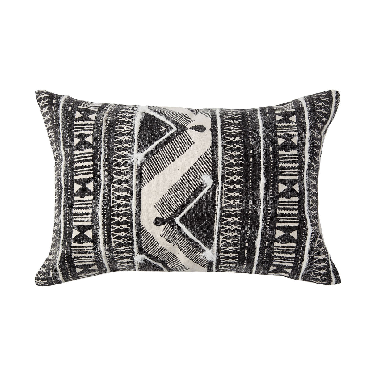 Beveridge II 14 x 26 Black And White Embroidered Pattern Decorative Pillow Cover from Mercana - Luna Furniture