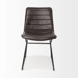 Thornton I Dark Brown Faux-Leather Seat Black Iron Frame Dining Chair, Set of 2 from Mercana - Luna Furniture