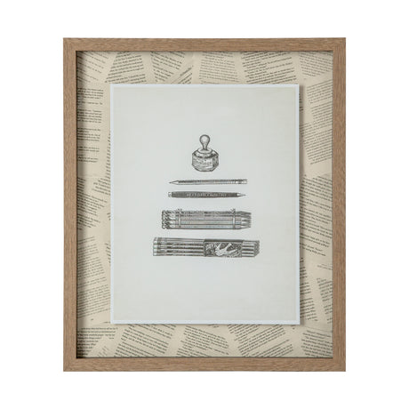 Pencils & Pen by Sam Appleman a Framed Art Print Matted under Glass from Mercana - Luna Furniture