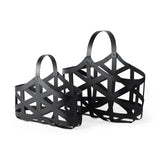 Tyrell (Set of 2) 23L x 11W; 18L x 8W Black Iron Metal Baskets from Mercana - Luna Furniture