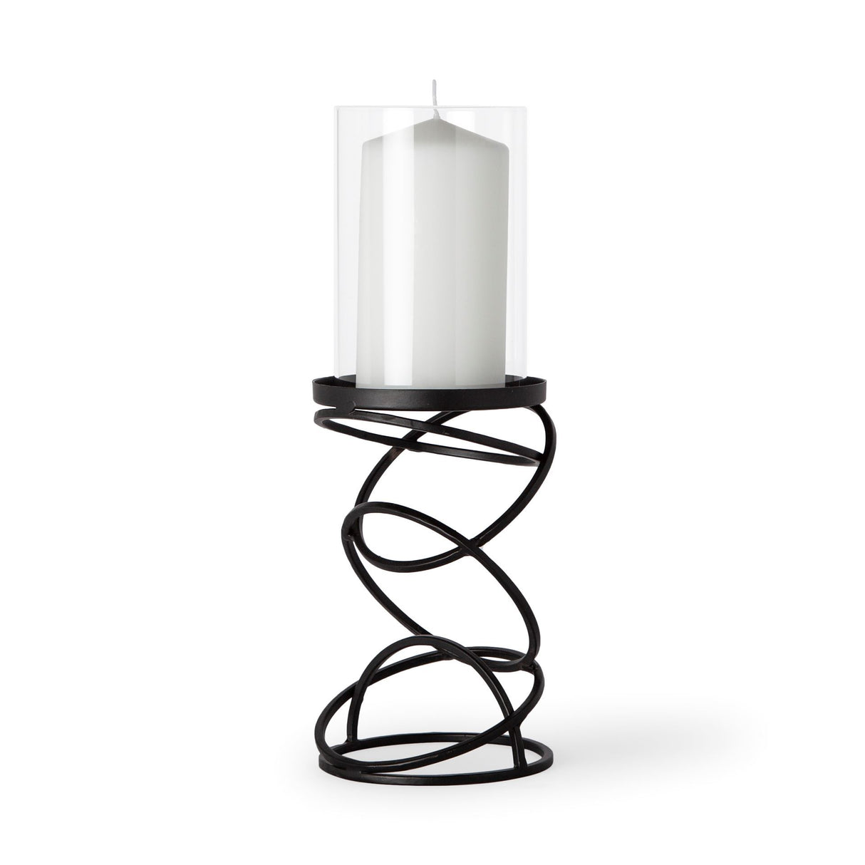 Omega I Small Black Metal Stacked Ring Table Candle Holder from Mercana - Luna Furniture