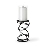 Omega I Small Black Metal Stacked Ring Table Candle Holder from Mercana - Luna Furniture