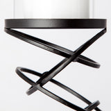 Omega I Small Black Metal Stacked Ring Table Candle Holder from Mercana - Luna Furniture