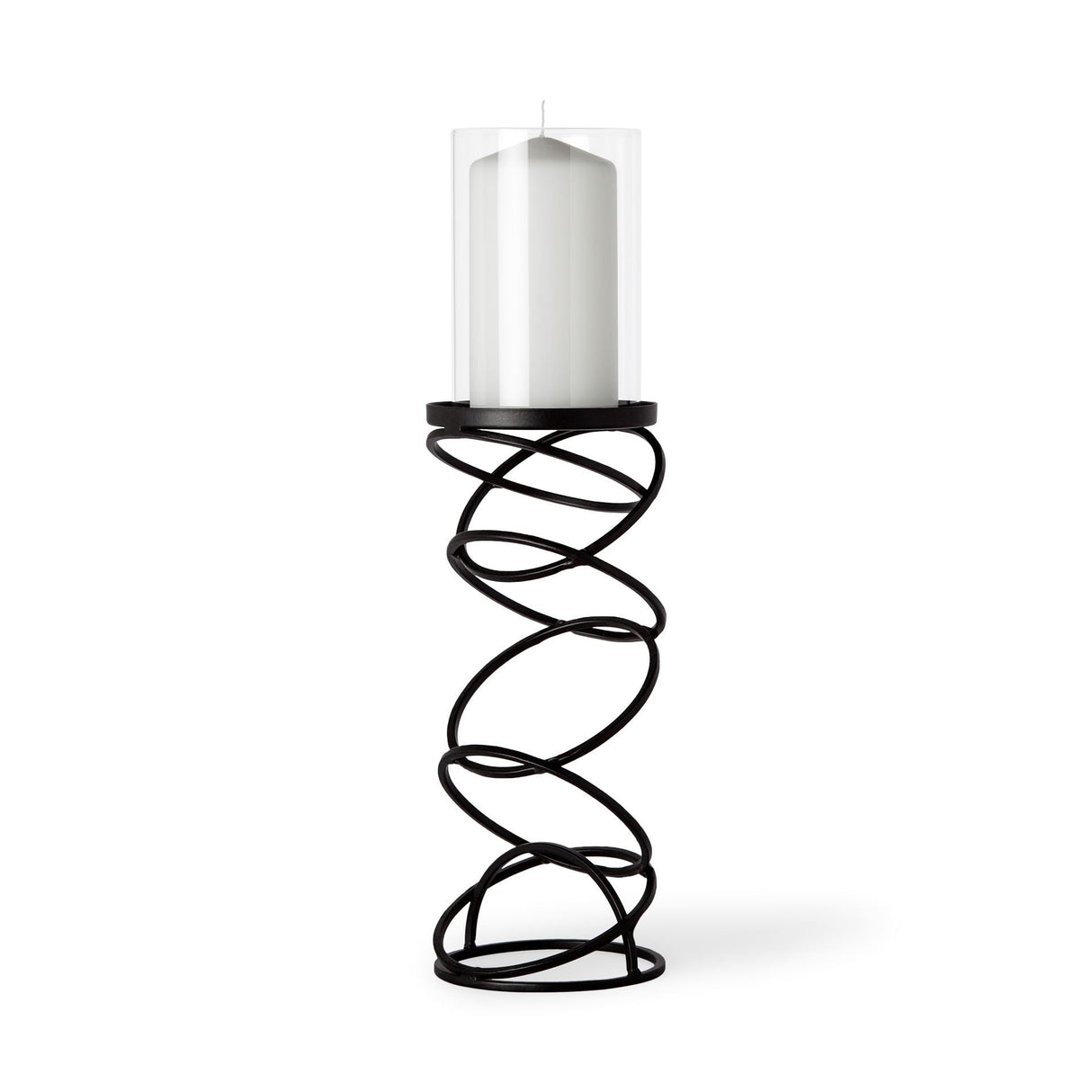Omega II Medium Black Metal Stacked Ring Table Candle Holder from Mercana - Luna Furniture