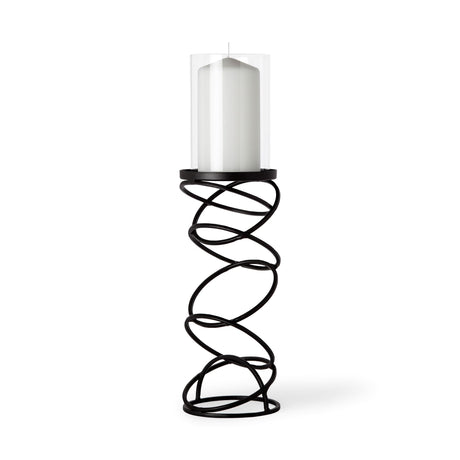 Omega II Medium Black Metal Stacked Ring Table Candle Holder from Mercana - Luna Furniture