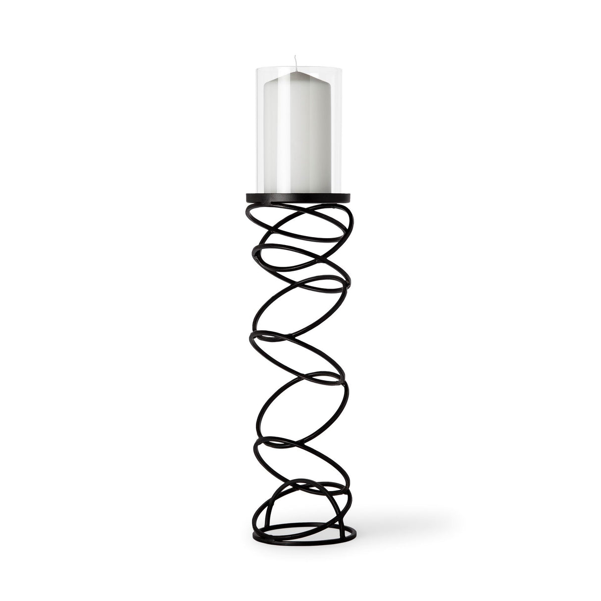 Omega III Large Black Metal Stacked Ring Table Candle Holder from Mercana - Luna Furniture