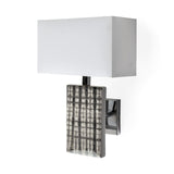Arcadia II 11x17 Silver Chrome Base White Rectangular Shade Wall Sconce from Mercana - Luna Furniture