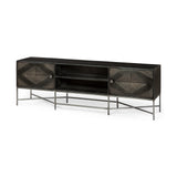 Hogarth I Dark Brown Solid Wood TV Stand Media Console with Storage, TV up to 81" from Mercana - Luna Furniture