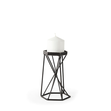 Sixx I Small Antiqued Metal Hexagonal Table Candle Holder from Mercana - Luna Furniture