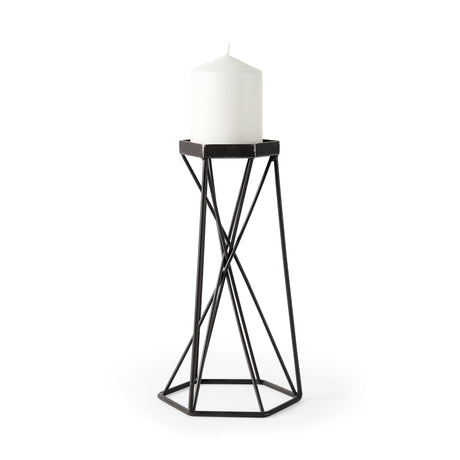Sixx II Large Antiqued Metal Hexagonal Table Candle Holder from Mercana - Luna Furniture
