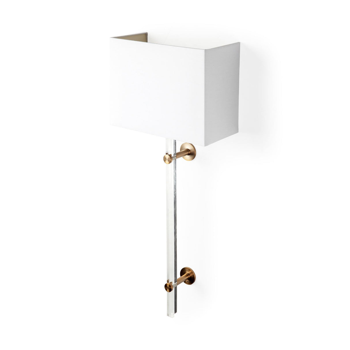 Cantabria 12x30 White Shade Brass/Acrylic Wall Sconce from Mercana - Luna Furniture