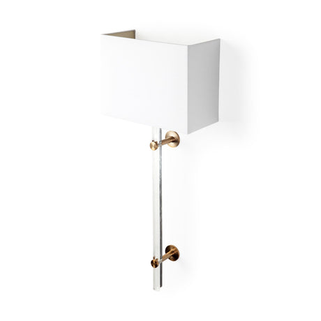 Cantabria 12x30 White Shade Brass/Acrylic Wall Sconce from Mercana - Luna Furniture