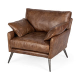 Cochrane I 33L x 33W x 32.25H Brown Leather Wrapped Chair from Mercana - Luna Furniture