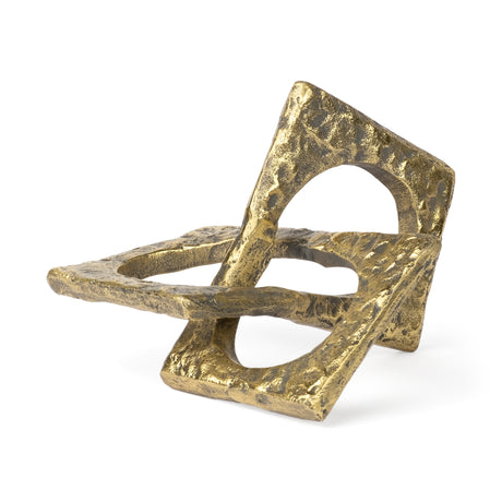 Delaunay I (Large) 10L X9W Gold Hammered Metal Interlinked Patterned from Mercana - Luna Furniture