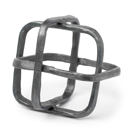 Willem II 9L x 9W Silver Metal Open Cube Decor Object from Mercana - Luna Furniture