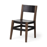 Nell I Black Iron Seat Solid Brown Wooden Base Dining Chair from Mercana - Luna Furniture