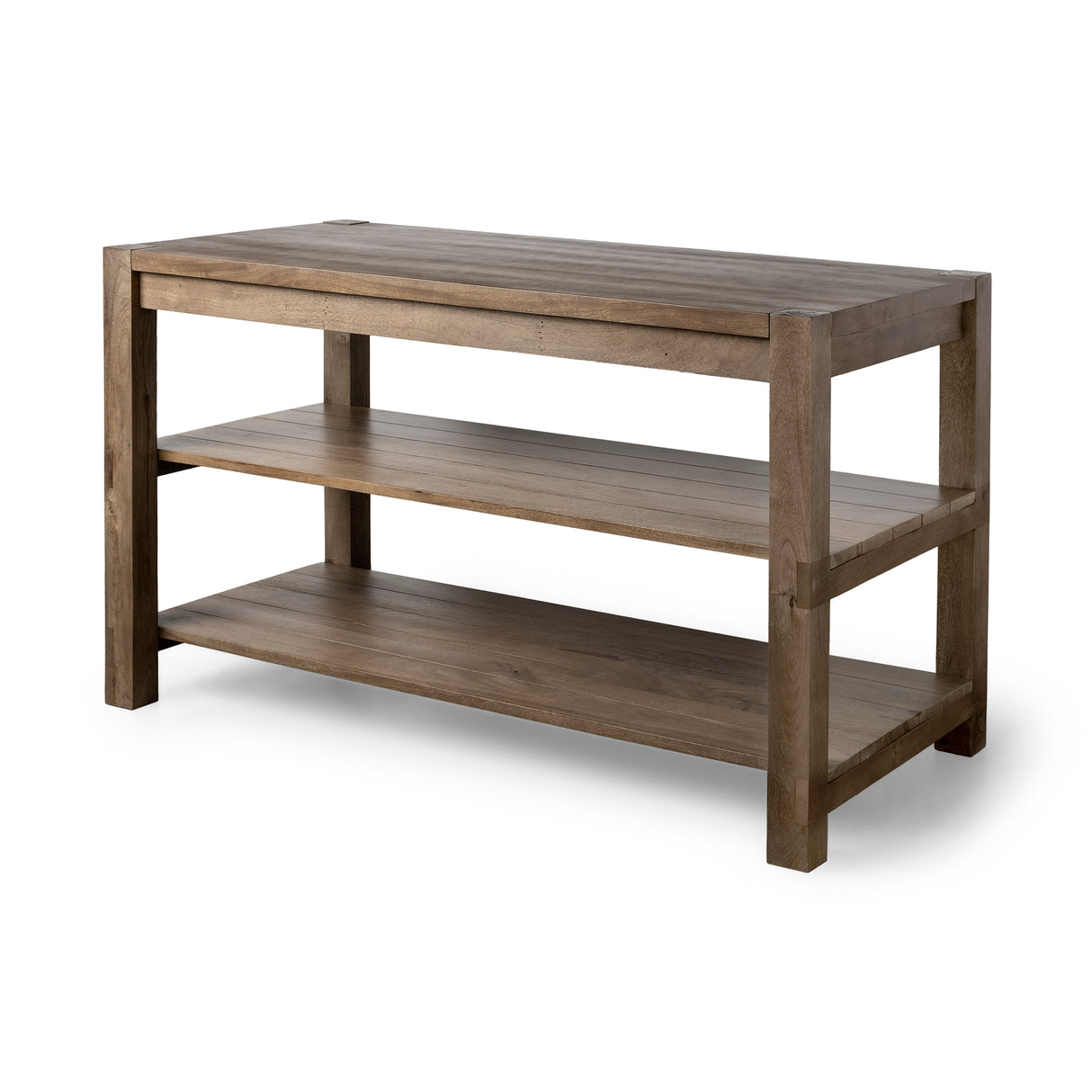 Emeril Brown Solid Wood Two-Tier Smooth Counter Top Kitchen Island from Mercana - Luna Furniture