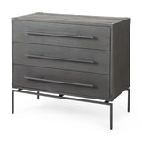 Ward 34L x 18W Brown Wood and Iron 3 Drawer Accent Cabinet from Mercana - Luna Furniture