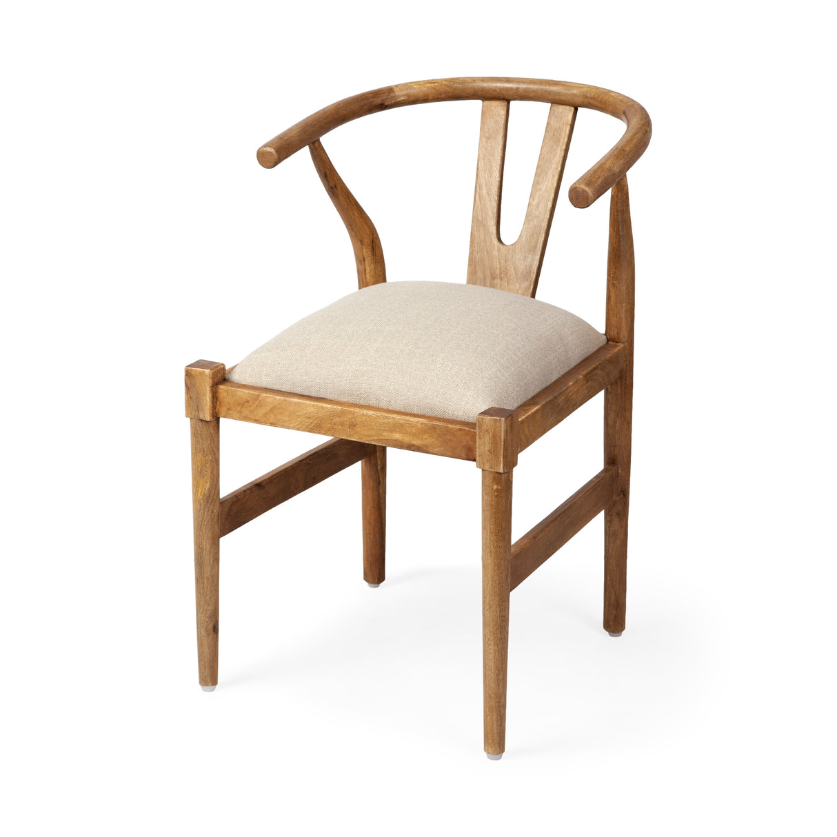 Trixie Cream Fabric Seat Brown Wood Frame Dining Chair from Mercana - Luna Furniture