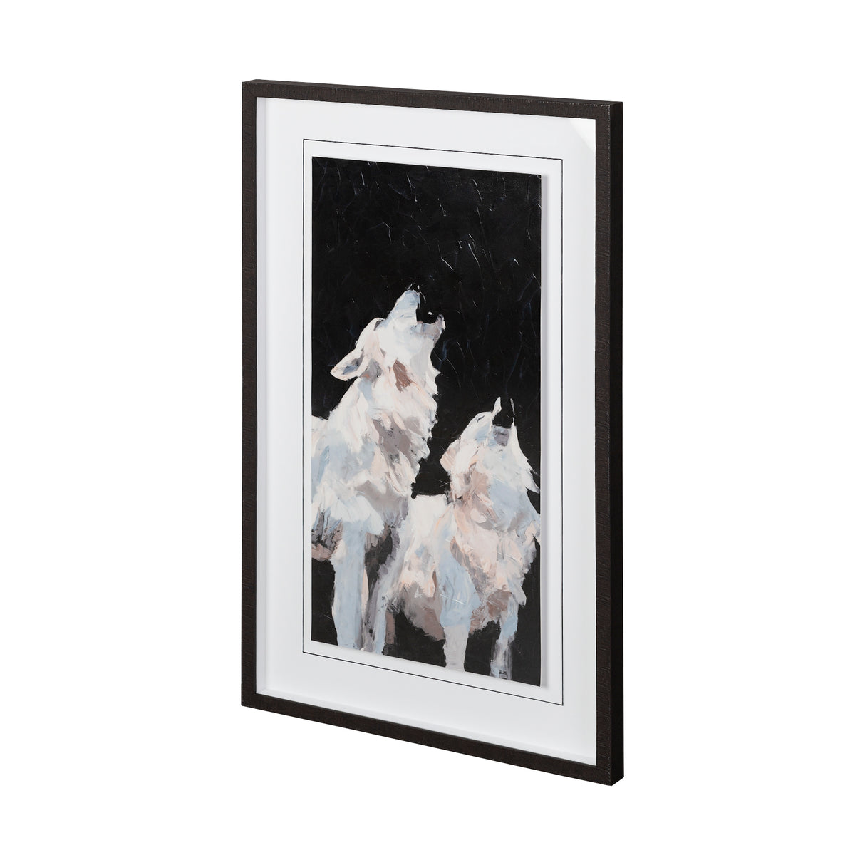 Midnight Wolves by Julie Devine a Hand Embellished Textured Framed Art Print Matted under Glass from Mercana - Luna Furniture