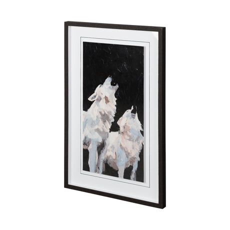 Midnight Wolves by Julie Devine a Hand Embellished Textured Framed Art Print Matted under Glass from Mercana - Luna Furniture