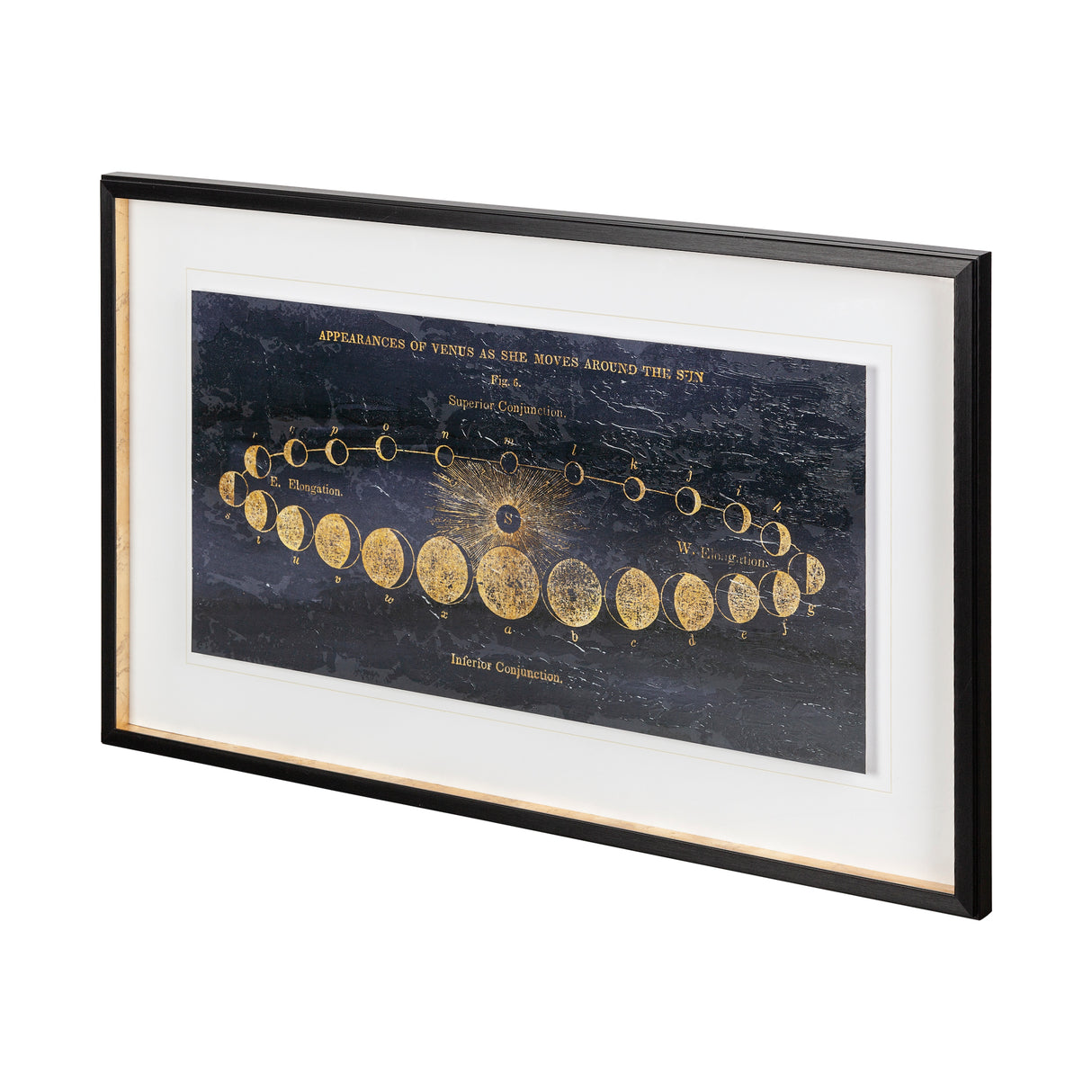 Geography of the Heavens II Blue Gold Hand Embellished Framed Art Print Matted under Glass from Mercana - Luna Furniture