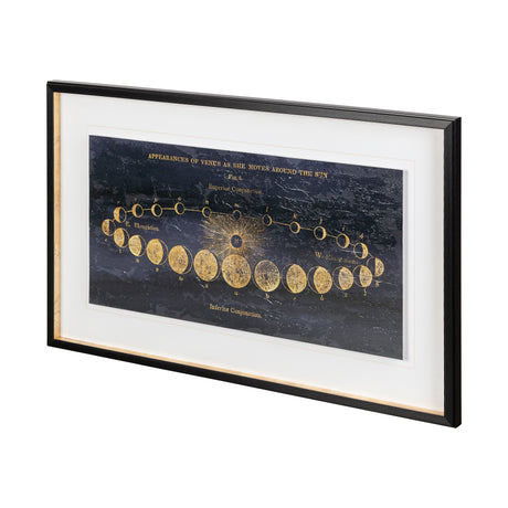 Geography of the Heavens II Blue Gold Hand Embellished Framed Art Print Matted under Glass from Mercana - Luna Furniture