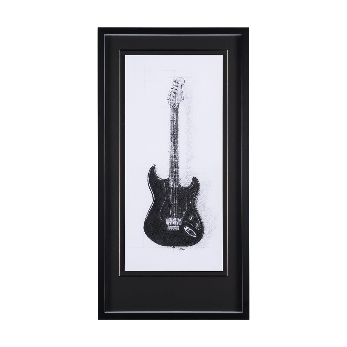 Guitar I by Mercana Studio a Hand Embellished Textured Framed Art Print Matted under Glass from Mercana - Luna Furniture