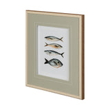 Four Fish I by Emma Scarvey a Hand Embellished Textured Framed Art Print Matted under Glass from Mercana - Luna Furniture